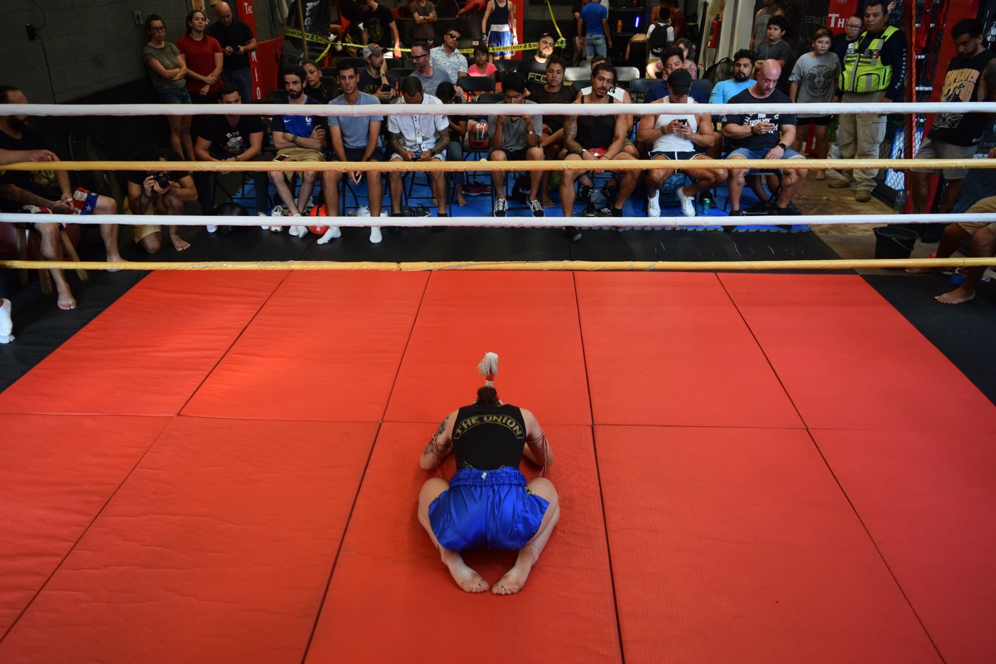 Wai Kru ceremony at The Union Gym smoker event, showcasing traditional Thai boxing rituals and respect for Muay Thai heritage