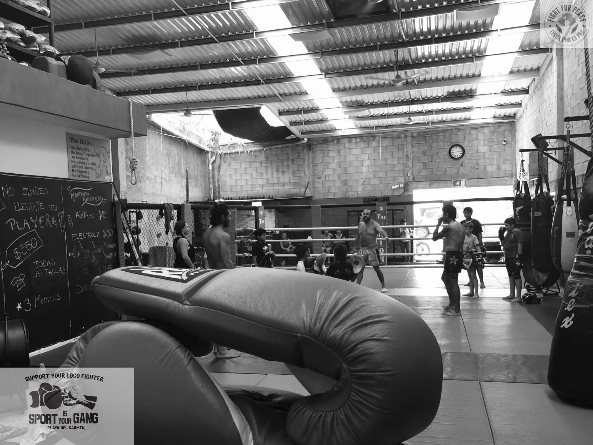 Mixed-level Muay Thai and Boxing class at The Union Gym, featuring authentic old-school training environment with fighters of all skill levels